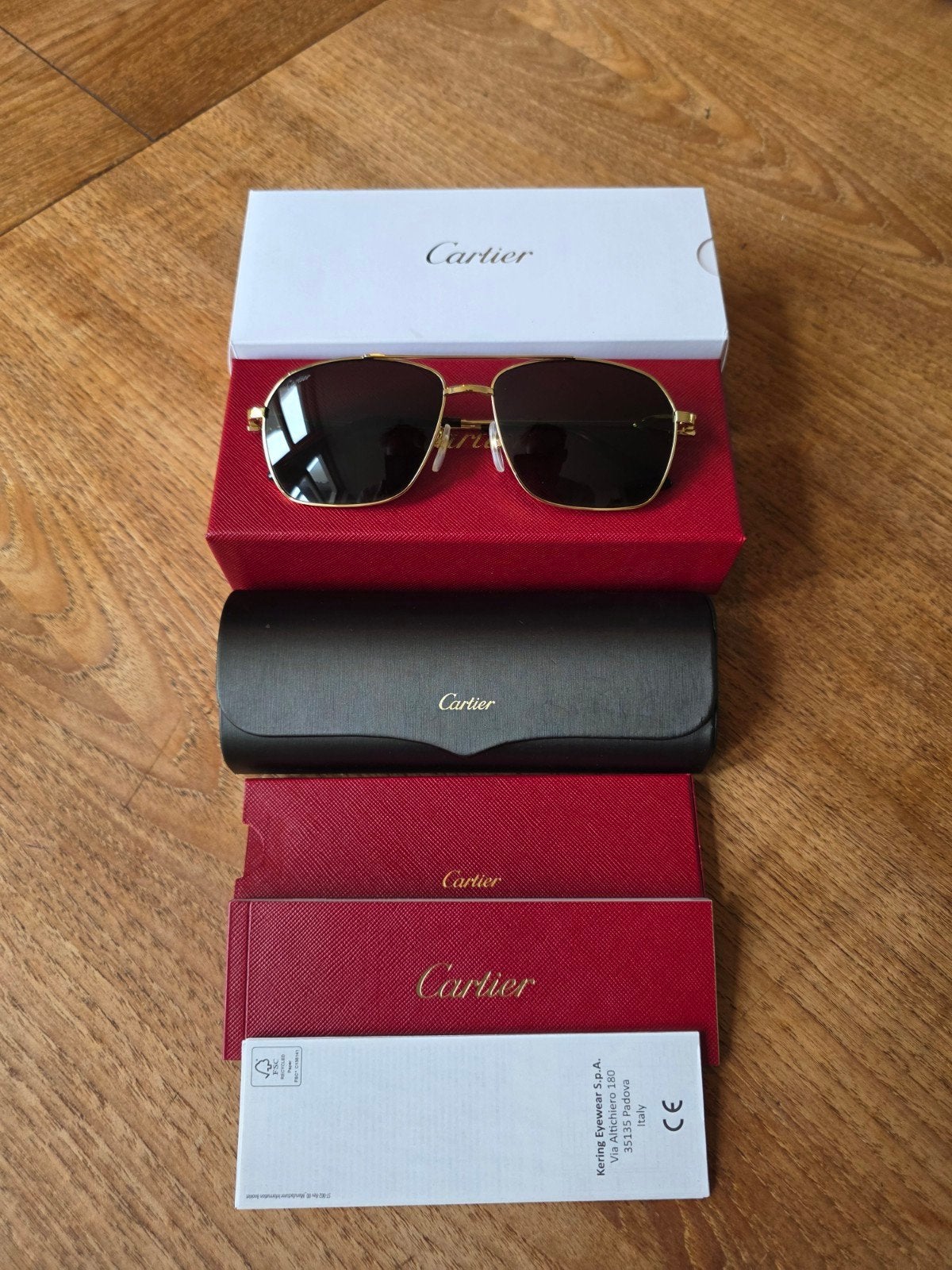 Cartier Zonnebril Pilotenbril goud
