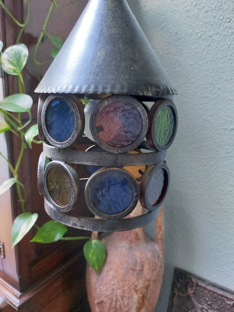 Brutalist lamp bru, Ophalen of Verzenden, Gebruikt, Glas, Vintage