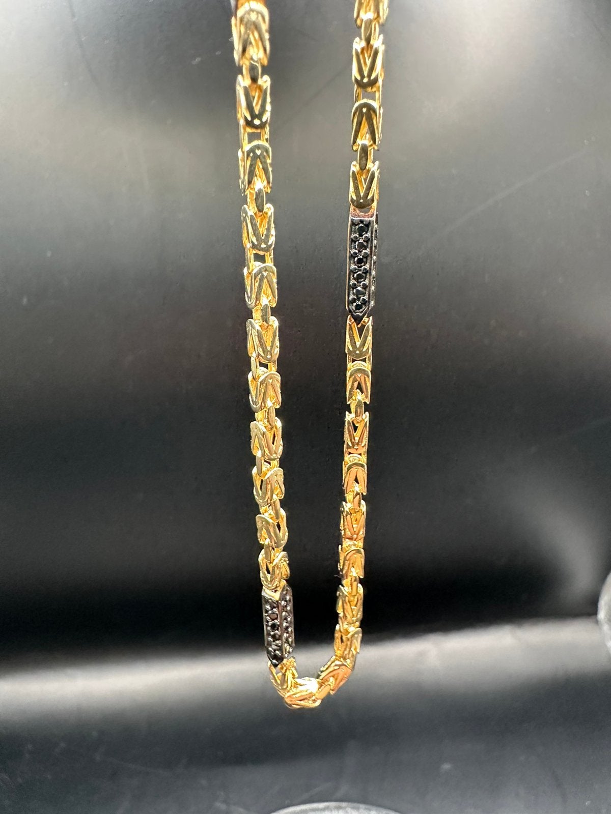 14k koningsketting met onyx stenen, Sieraden, Tassen en Uiterlijk, Ophalen of Verzenden, Nieuw, Goud