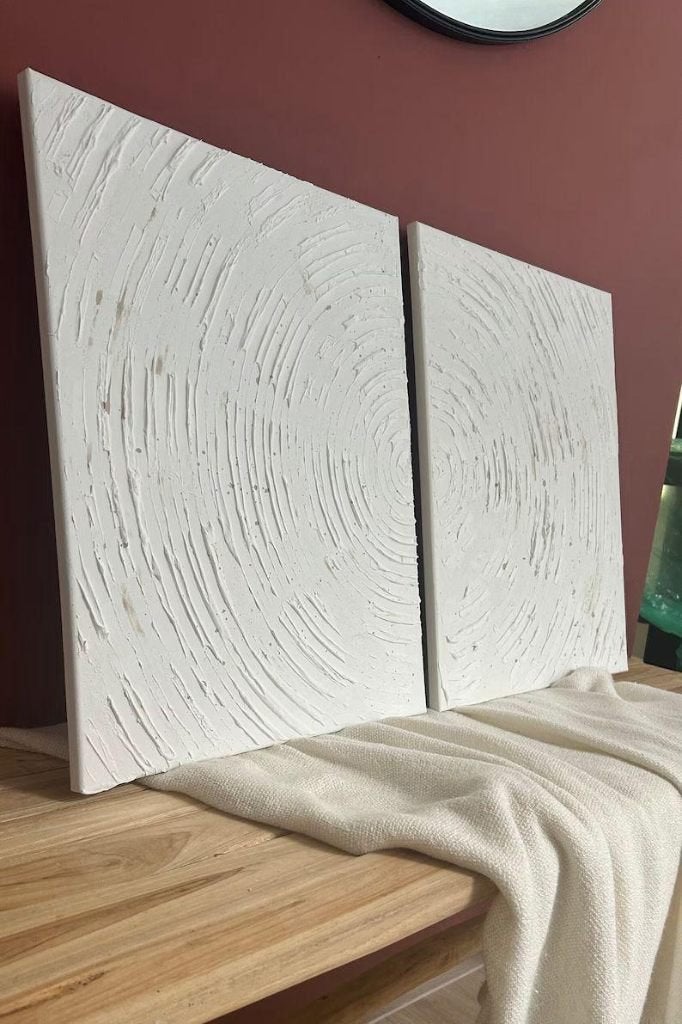 Textured art duo, abstracte kunst, handgemaakt. 2 stuks, Ophalen of Verzenden