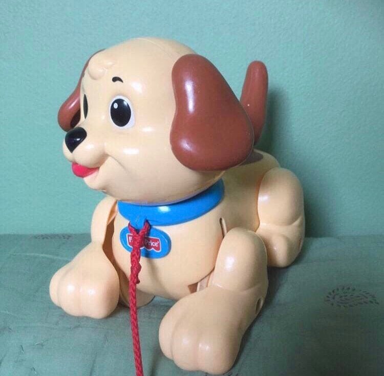 Vintage trekfiguur. Hondje van Fisher Price., Ophalen of Verzenden, Gebruikt, Duw- of Trekspeelgoed, Met geluid