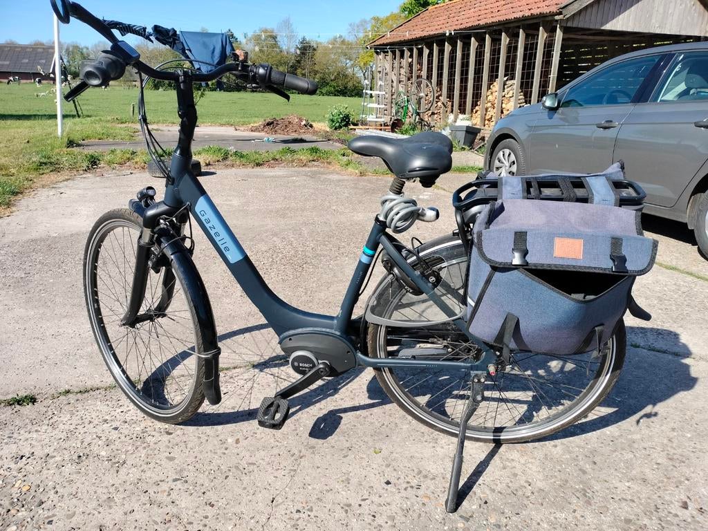 Gazelle Paris C7 - grijsblauw - 1089 km incl. fietstassen, 47 tot 51 cm, Ophalen, Zo goed als nieuw, Gazelle
