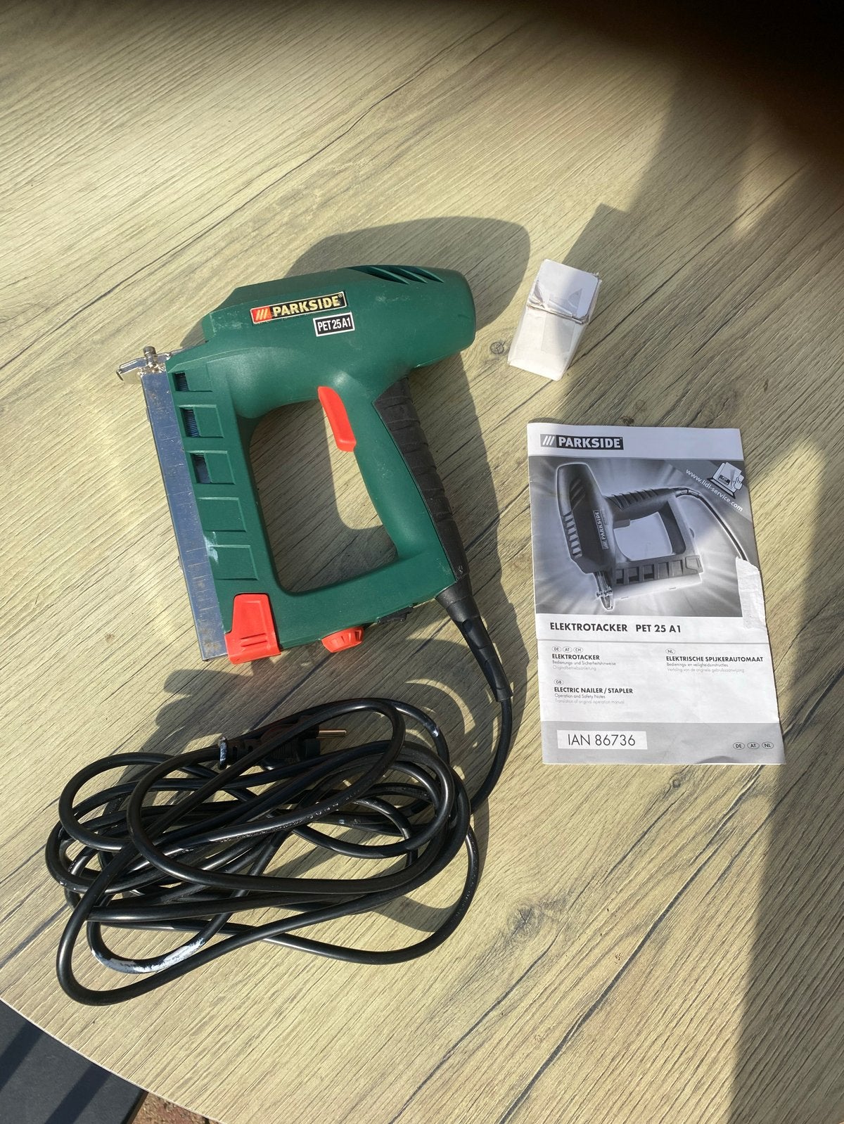 Parkside Elektrische Tacker / Nietmachine PET 25 A1, Ophalen of Verzenden, Gebruikt, Tacker/nietmachine, Parkside