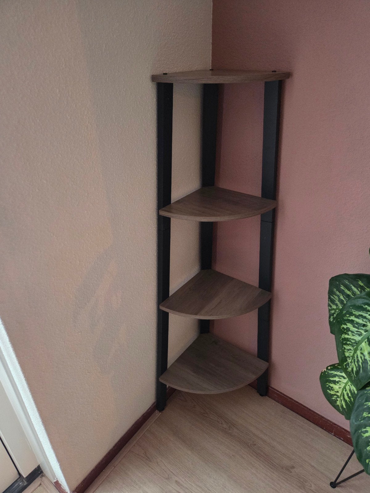 Hoekkast boekenkast open kast met 4 planken Greige Zwart, Huis en Inrichting, Ophalen, Met plank(en), Minder dan 50 cm, 100 tot 150 cm