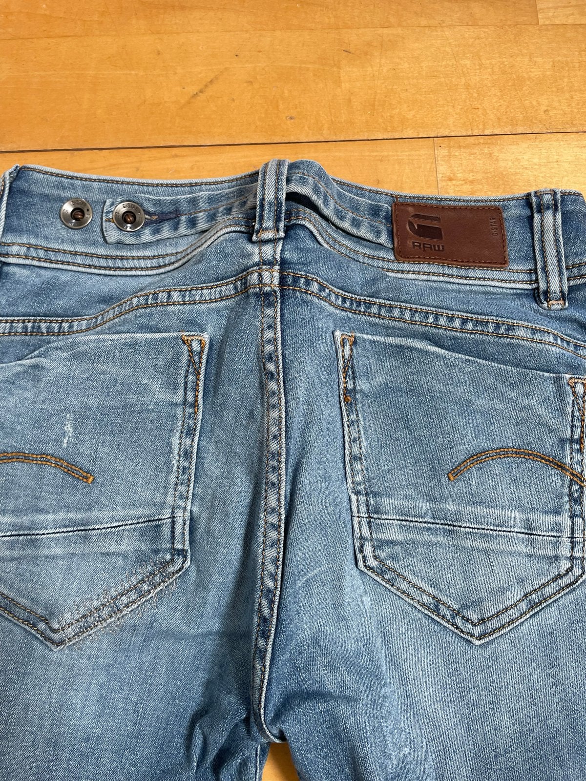 G-Star Raw Midge Mid Straight Jeans - Maat 27/32, Kleding | Dames, Spijkerbroeken en Jeans, Ophalen, Zo goed als nieuw, Blauw