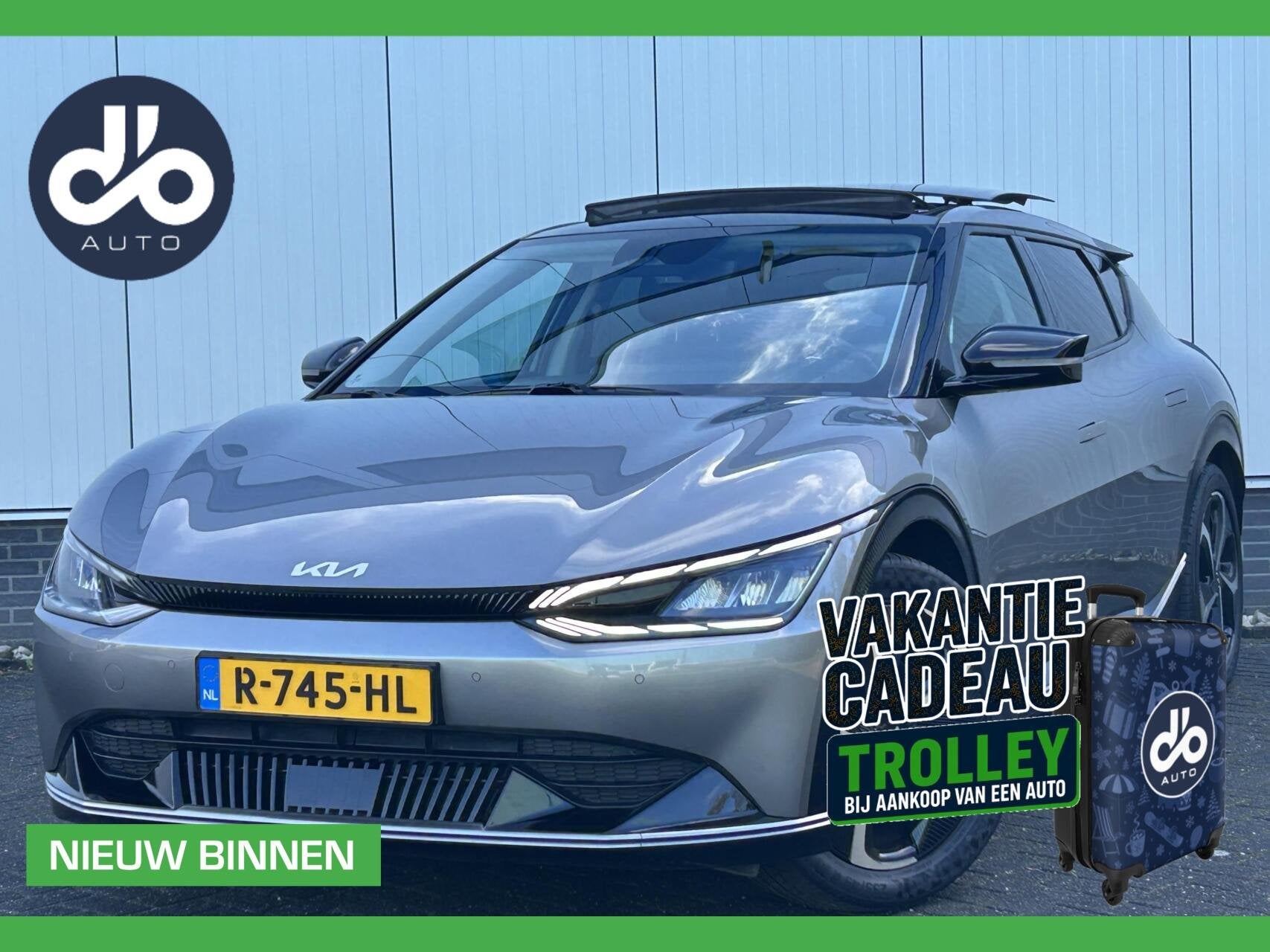 Kia EV6 Plus Advanced 77.4 kWh SOH 100% I TREKHAAK I OPENDAK, Auto's, Automaat, Achterwielaandrijving, Gebruikt, Zwart