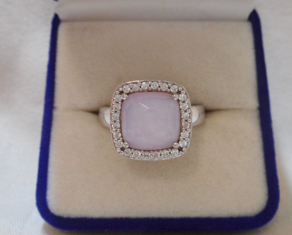 Zilveren Ti Sento ring met mooie steen maat 17.75 nr.304, Verzenden, Zo goed als nieuw, 17 tot 18, Dame
