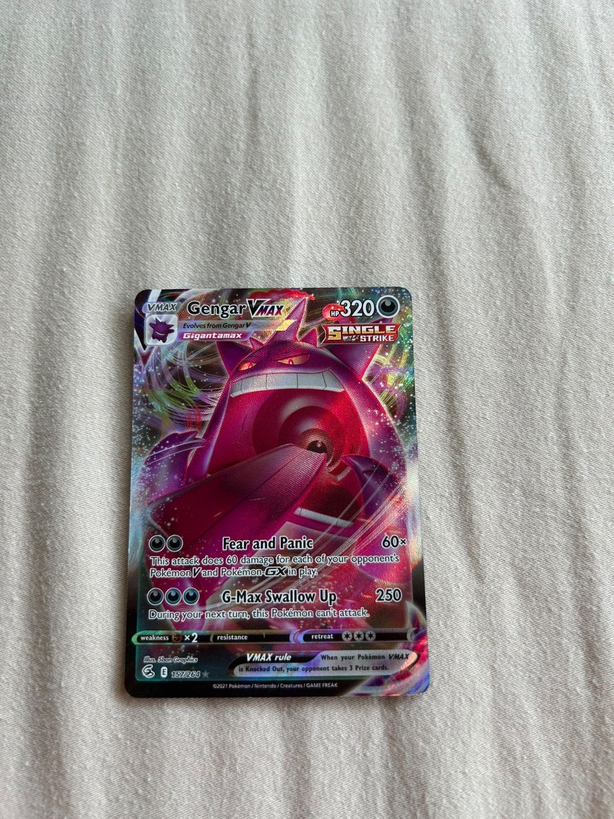 Gengar Vmax, Ophalen of Verzenden, Zo goed als nieuw, Losse kaart, Foil