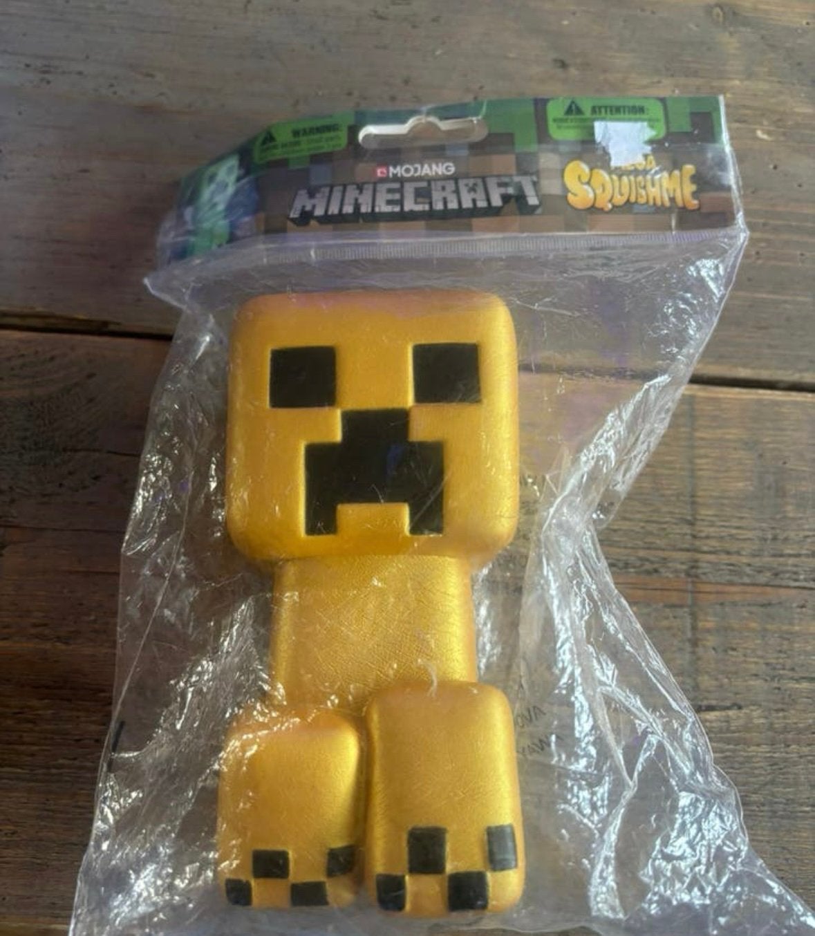 New: Minecraft Mega SquishMe Creeper Goud/Gold – NEW – 15 cm, Verzamelen, Ophalen of Verzenden, Nieuw