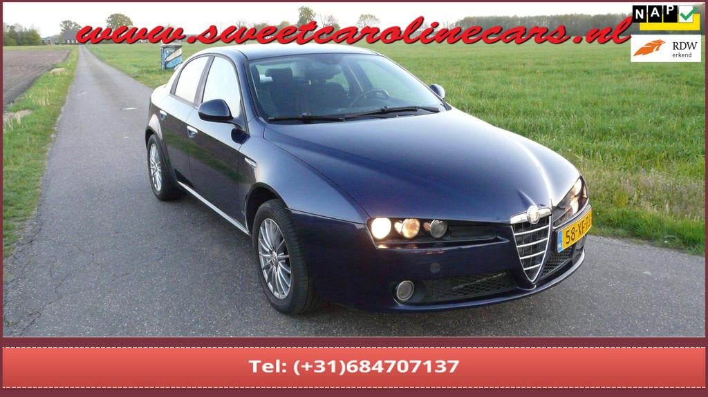 Alfa Romeo 159 2.2 JTS Business,Leder,Lmv's,...VOL!, Auto's, Voorwielaandrijving, Gebruikt, Zwart, 4 cilinders