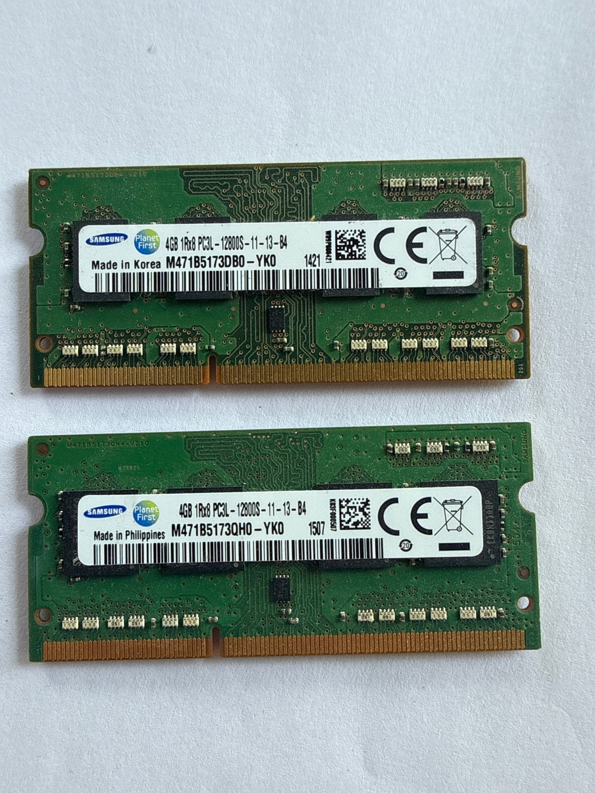 2x Samsung 4GB DDR3L RAM Geheugen voor Laptop, Computers en Software, RAM geheugen, Gebruikt, DDR3, Ophalen of Verzenden, Laptop