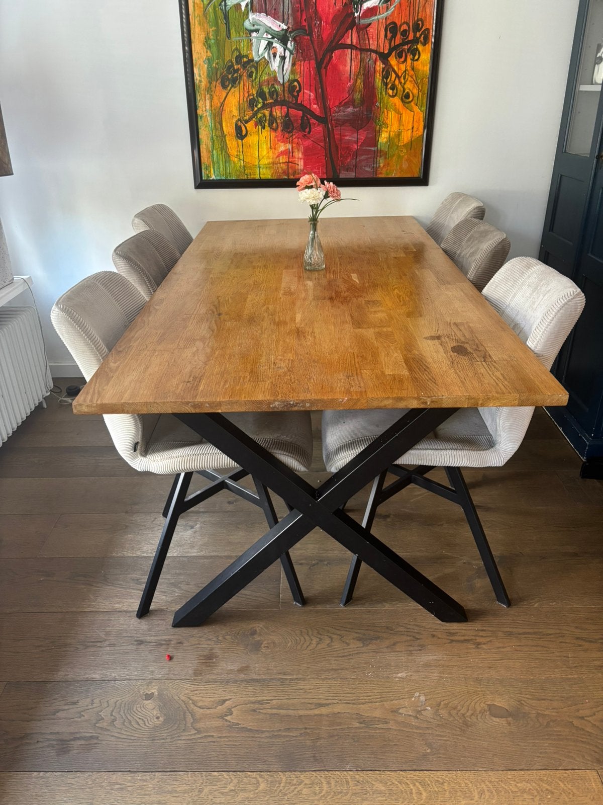 Eettafel 180 cm, Ophalen, 50 tot 100 cm, Zo goed als nieuw, 150 tot 200 cm