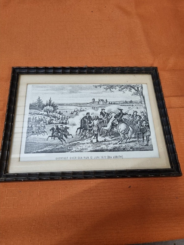 schilderij prent rijn bij lobith ingelijst, Ophalen of Verzenden, 'T Olde Gre-j, Info@toldegrej.nl, Endepoelstraat 20f Didam