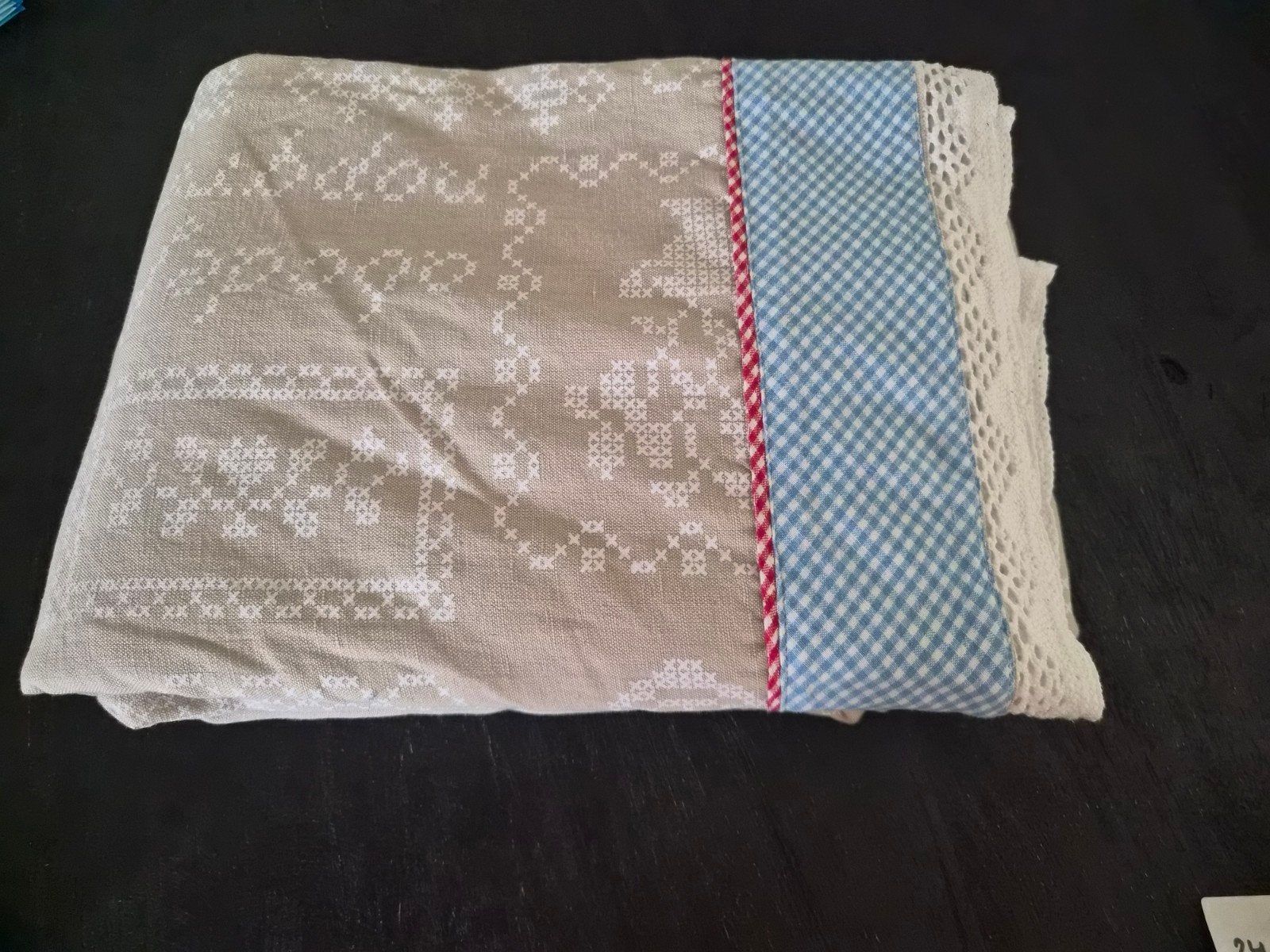 Pip Studio Home Tafelkleed - Beige met Blauw Ruitpatroon, Huis en Inrichting, 240 cm, Nieuw, Ophalen of Verzenden, Katoen
