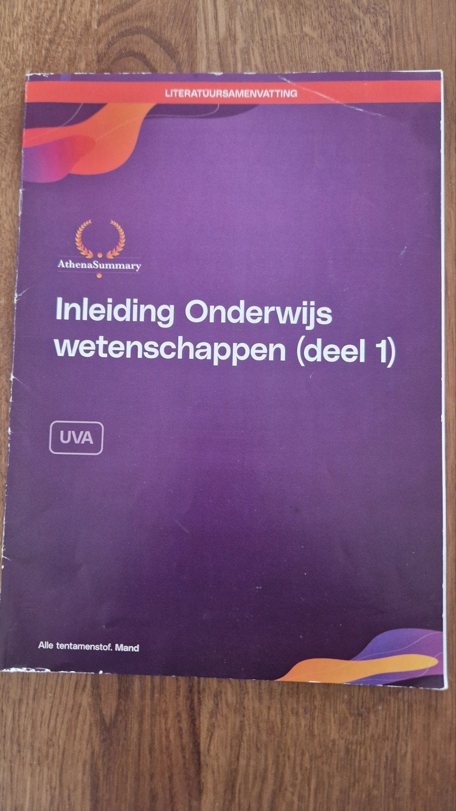 AthenaSummary Inleiding Onderwijswetenschappen (deel 1), Boeken, Gelezen, AthenaSummary, Ophalen of Verzenden, WO