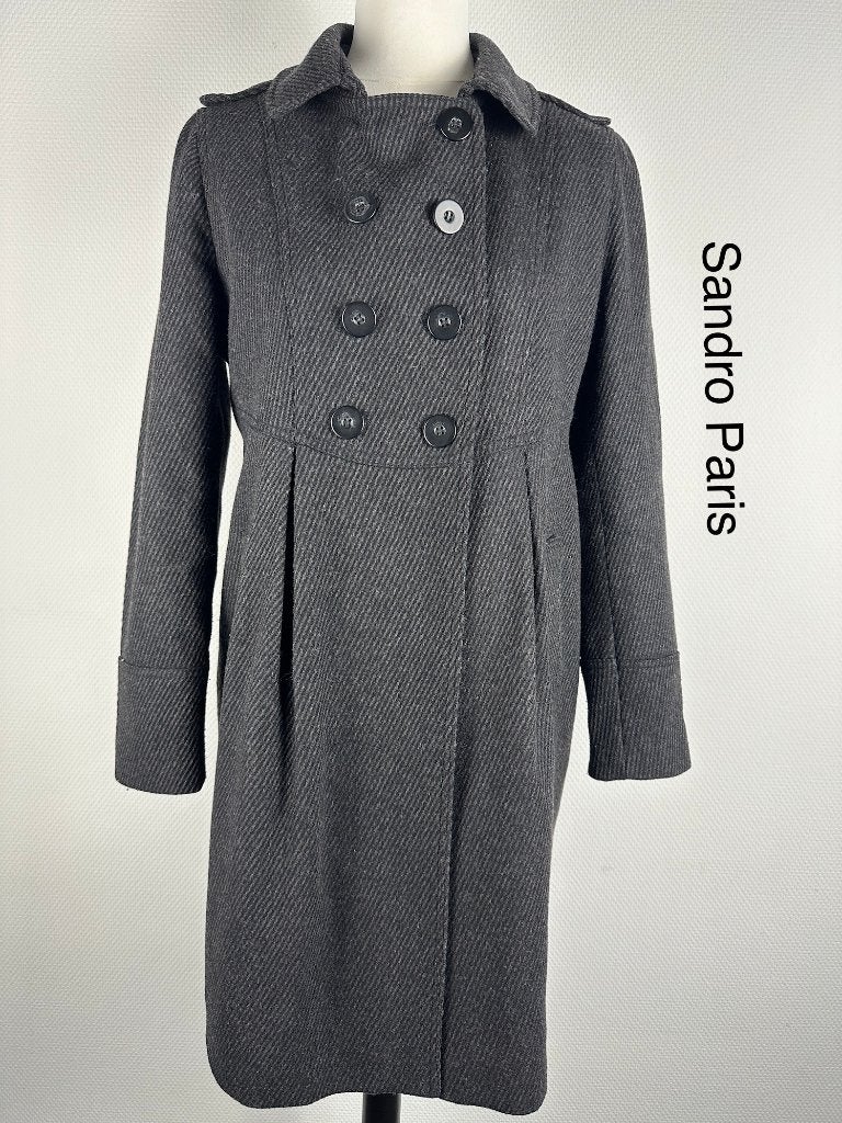 Sandro Paris Manteljas  (mt: 40) bov/9589, Kleding | Dames, Maat 38/40 (M), Zwart, Zo goed als nieuw, Sandro Paris