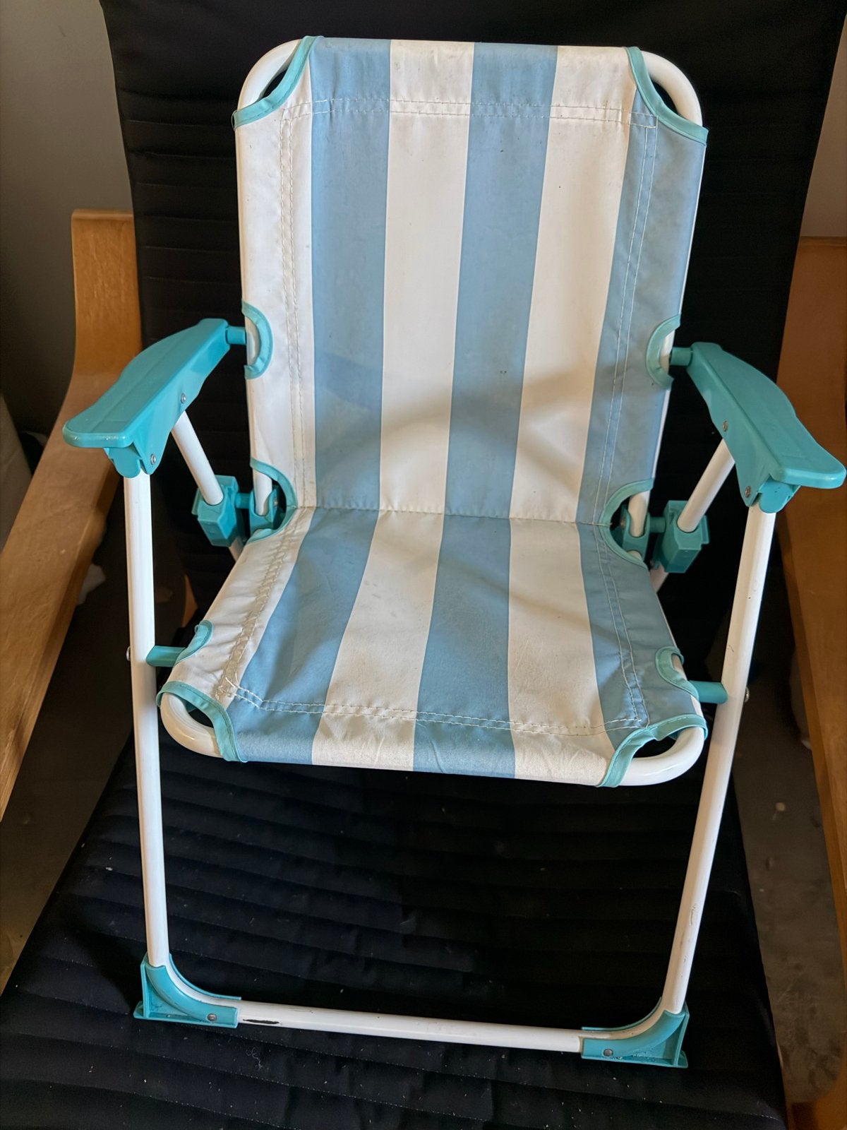 Opvouwbare campingstoel blauw/wit gestreept, Ophalen, Gebruikt, Campingstoel