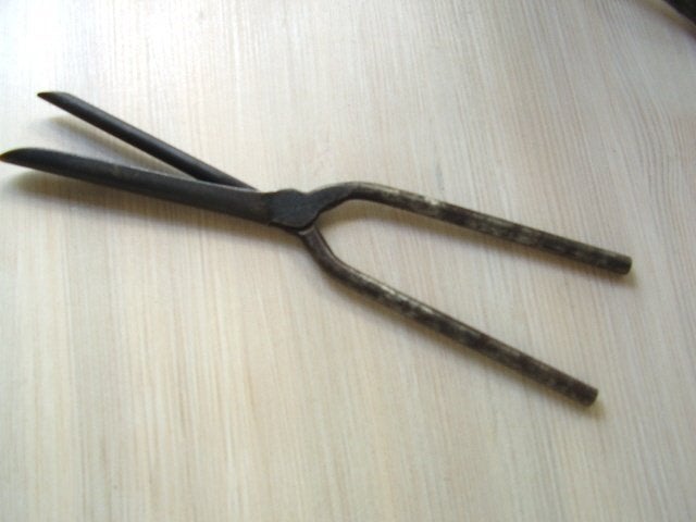 Antieke ijzeren krultang, Antiek en Kunst, Ophalen of Verzenden