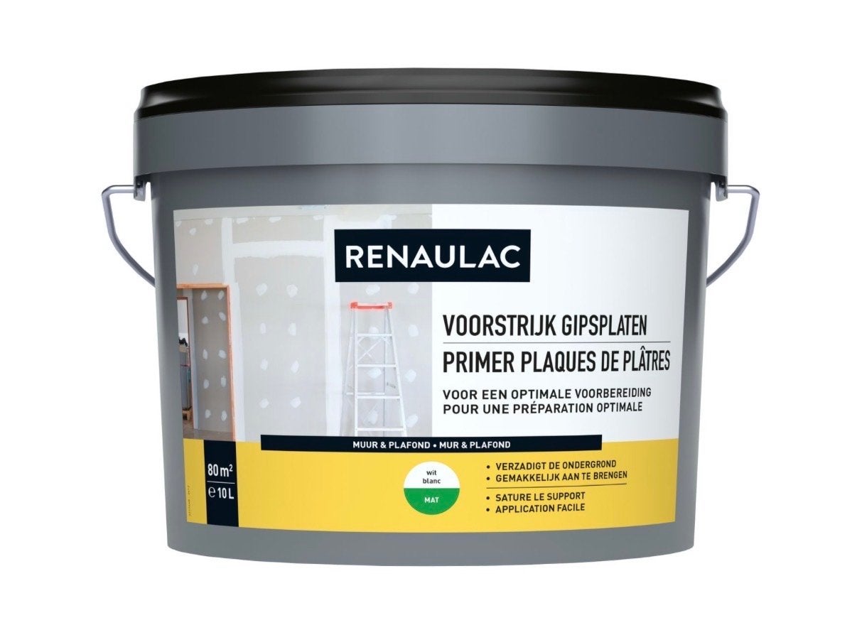 Renaulac Voorstrijk Gipsplaten - 5L over, Ophalen, Gebruikt, Wit, Verf