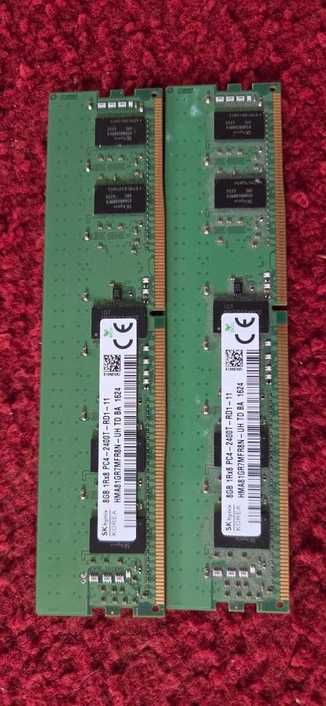 2x8GB ddr4 ecc ram 2133mhz, Computers en Software, RAM geheugen, Gebruikt, Server, DDR4, 8 GB