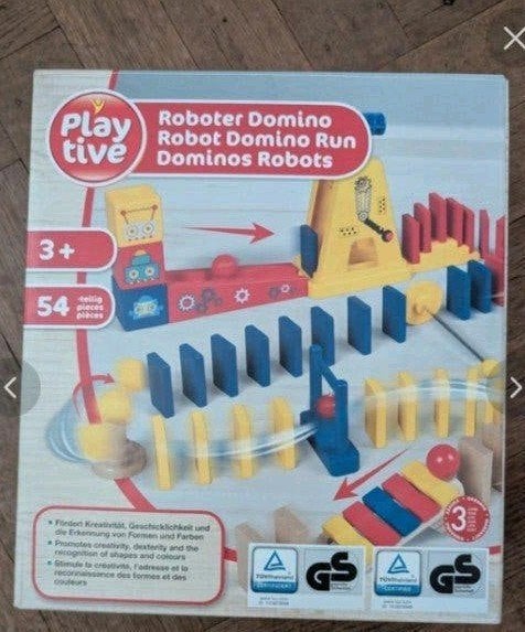 Playtive Robot Domino Run Dominos Robots, Kinderen en Baby's, Speelgoed | Educatief en Creatief, Ophalen of Verzenden, Nieuw, Bouwen