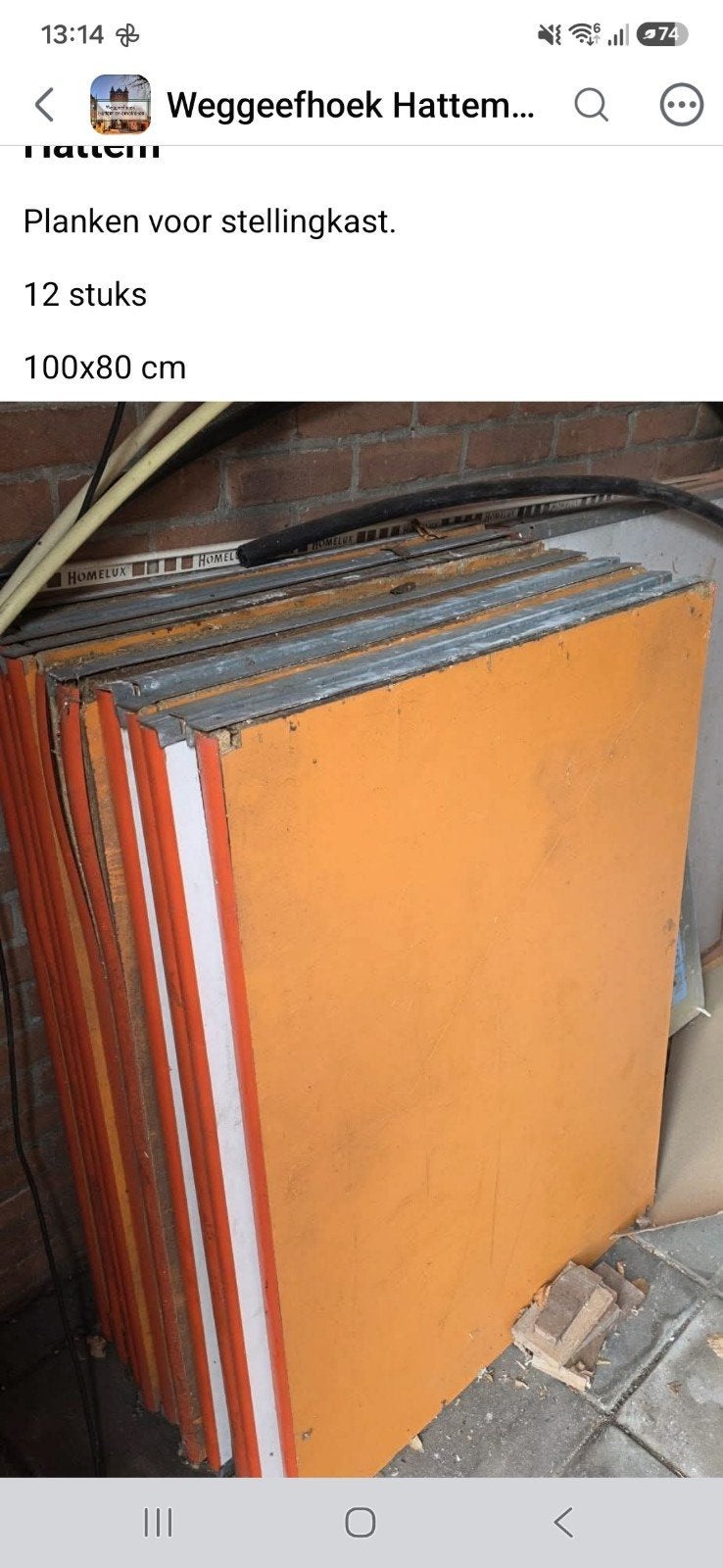 GRATIS 12 stuks planken voor stellingkast 80x100 cm, Ophalen, Gebruikt