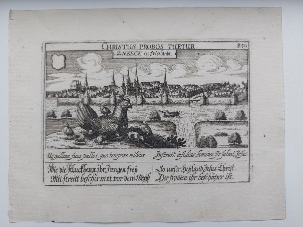 6 / Sneeck - Sneek in Friesland - Kopergravure uit 1623, Ophalen of Verzenden