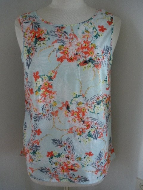 BELLA RAGAZZA top mint groen bloemen maat S - nieuw -, Maat 38/40 (M), Bella Ragazza, Nieuw, Ophalen of Verzenden