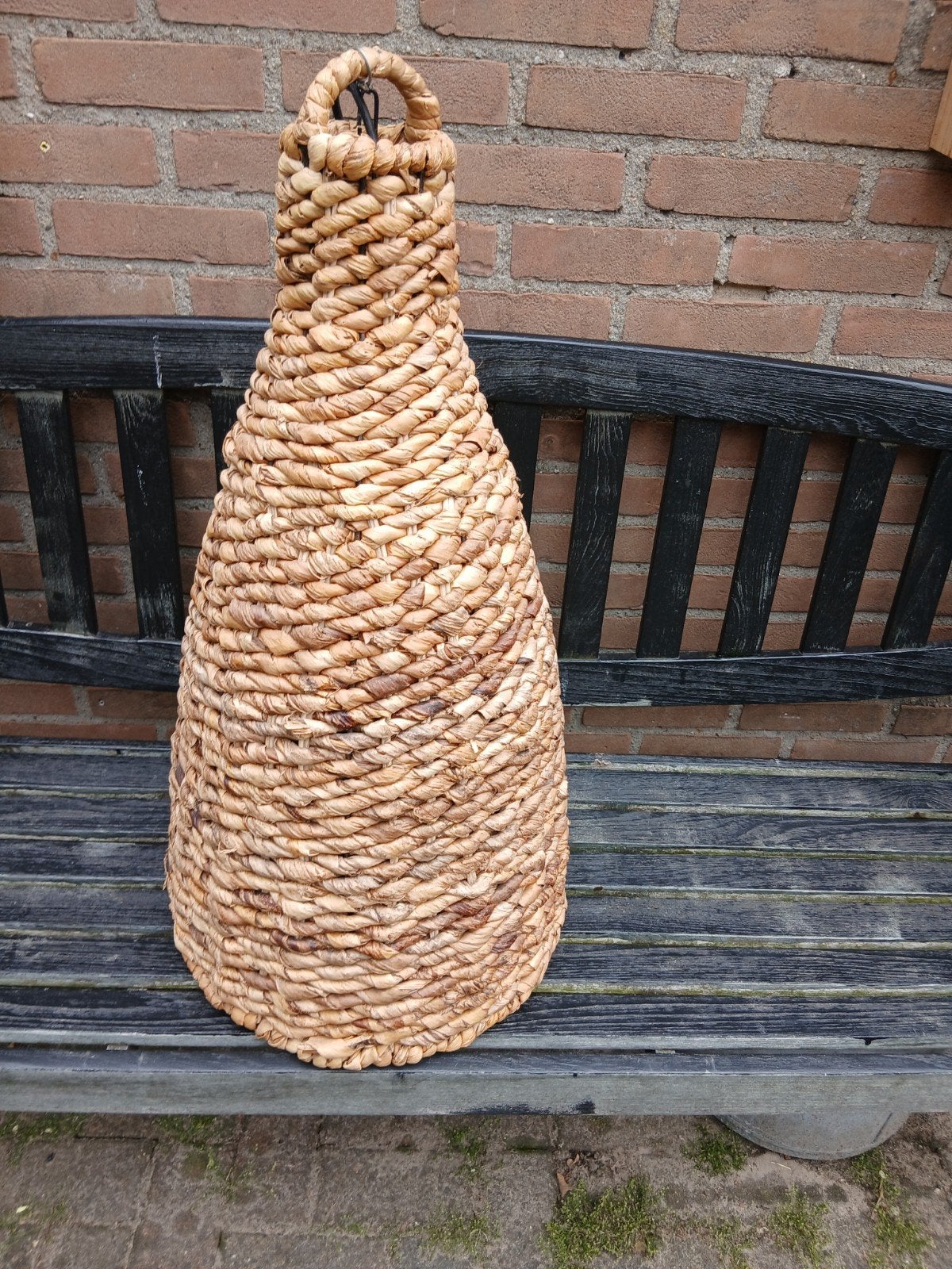 Mooie korf hanglamp, Ophalen of Verzenden, Zo goed als nieuw