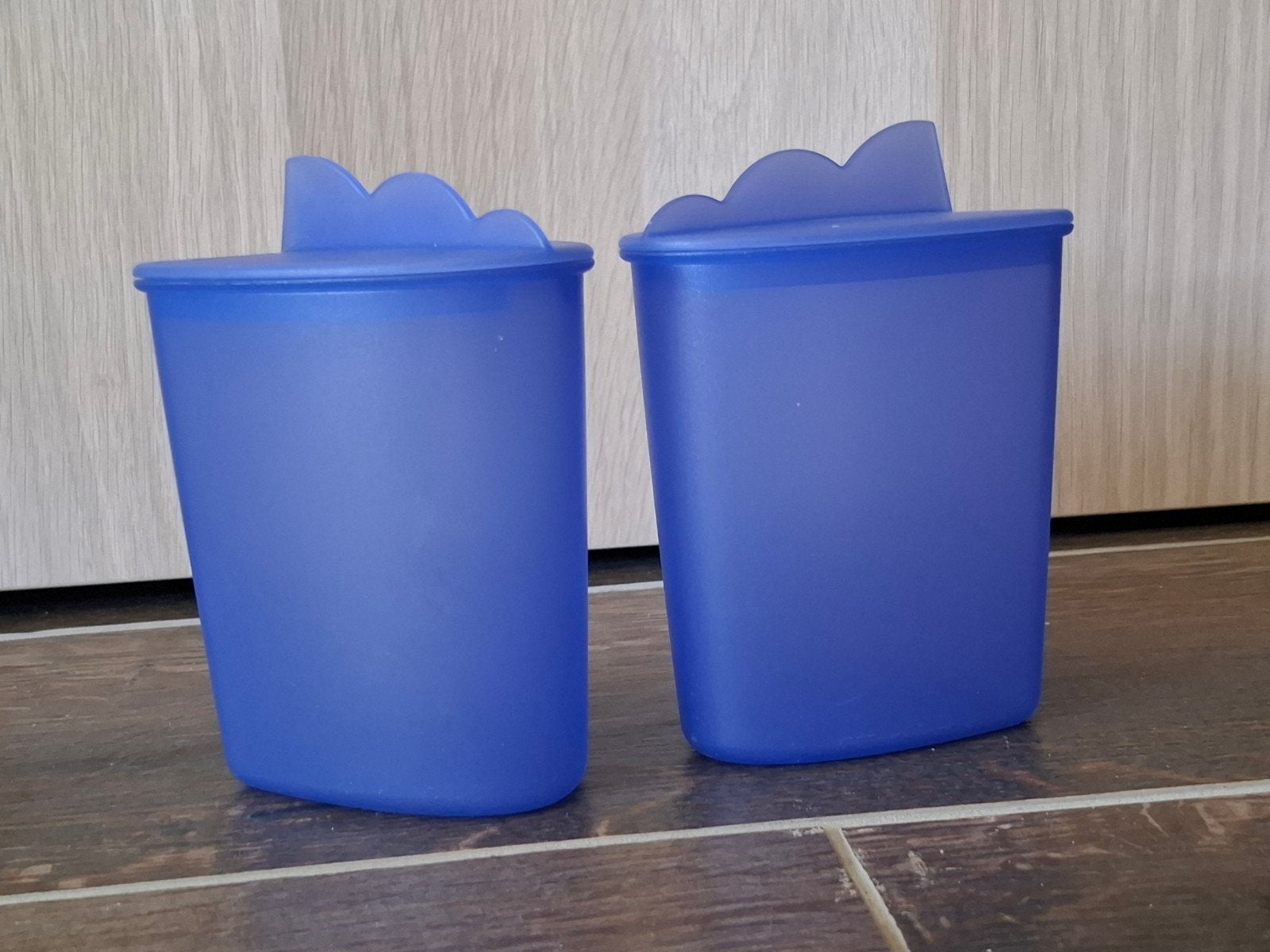 Tupperware bewaardoosjes blauw - 2 stuks (350 ml), Gebruikt, Bewaardoos, Blauw, Ophalen of Verzenden