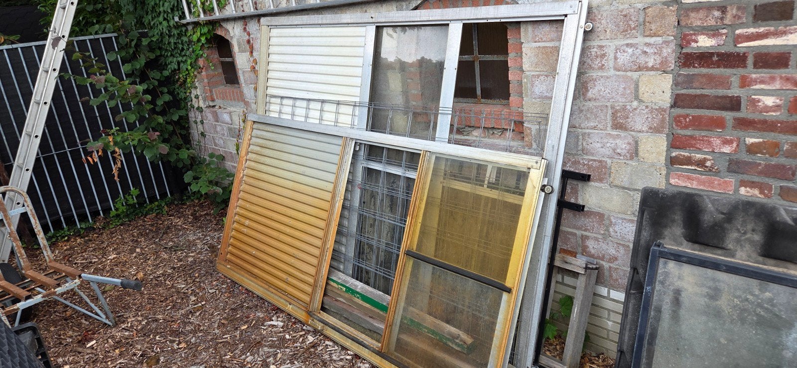Aluminium schuifdeuren voor tuinderskas - 230x170/113 cm, Ophalen, Glas, Gebruikt, Aluminium