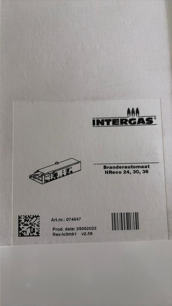 Branderautomaat Intergas HReco 24, 30, 36 074647, Minder dan 30 cm, Hoog rendement (Hr), Overige typen, Nieuw