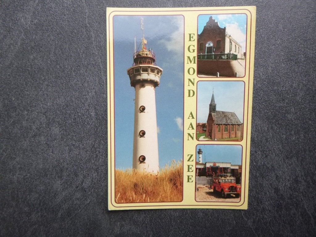 Egmond aan Zee, vuurtoren/kerk, Verzenden, 1980 tot heden, Gelopen, Noord-Holland