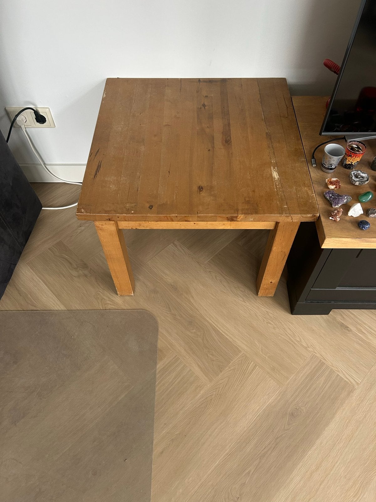 Houten bijzettafel - Gebruikt, Gebruikt, Vierkant, Tot twee personen, Overige houtsoorten