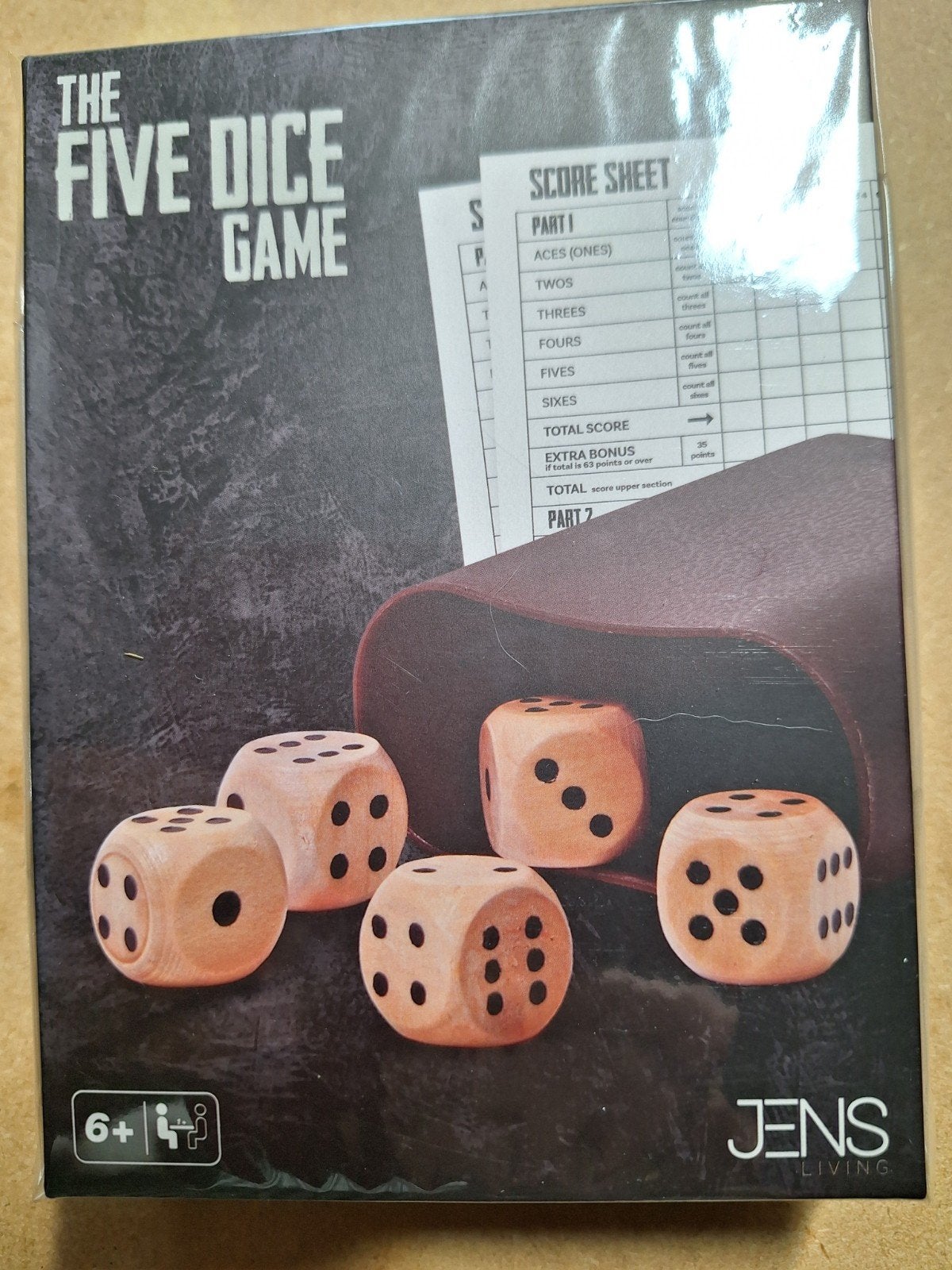 The Five Dice Game -€1,00 Dobbelsteen spel met 5 dobbelstene, Een of twee spelers, Ophalen of Verzenden, Nieuw, Jens Living