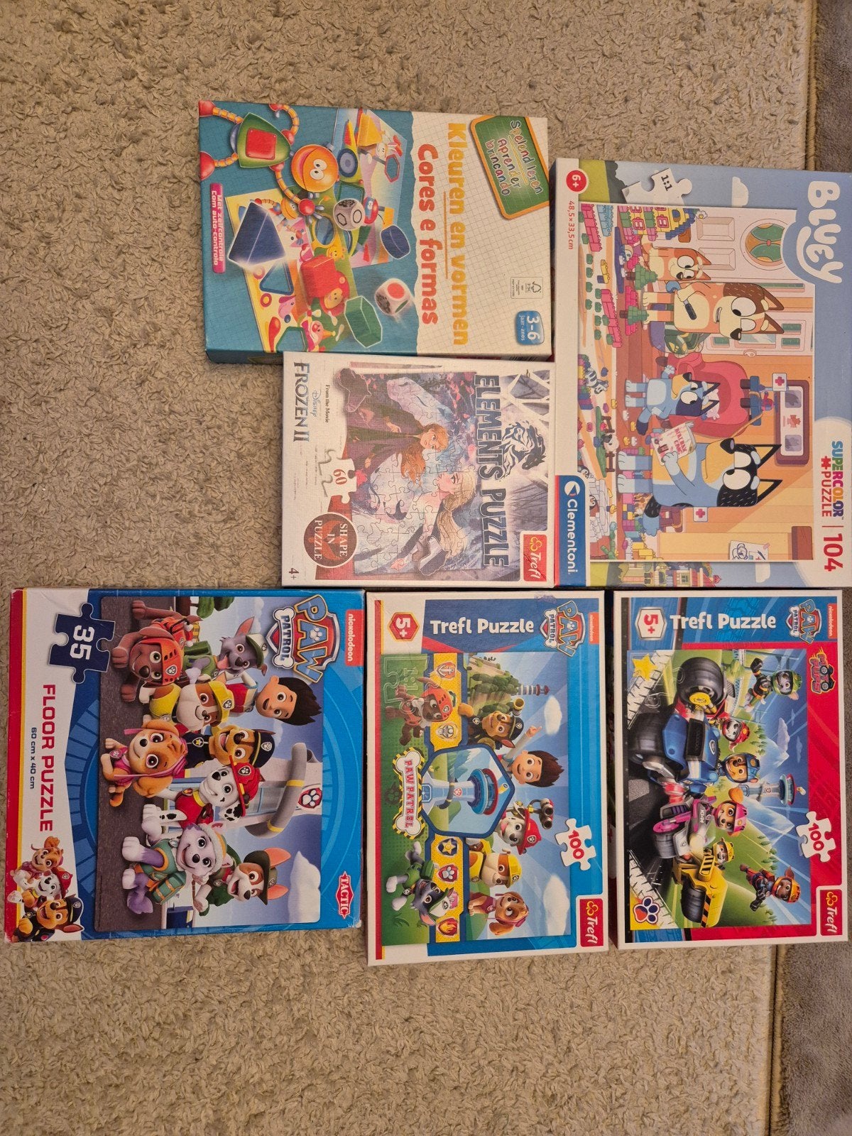 Paw Patrol, Bluey, Frozen Puzzels en kleuren en vormen spel, Kinderen en Baby's, Speelgoed | Kinderpuzzels, Ophalen of Verzenden