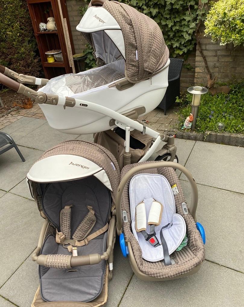 Kinderwagen 3 in 1, Kinderen en Baby's, Kinderwagens en Combinaties, Gebruikt, Verstelbare duwstang, Combiwagen, Ophalen