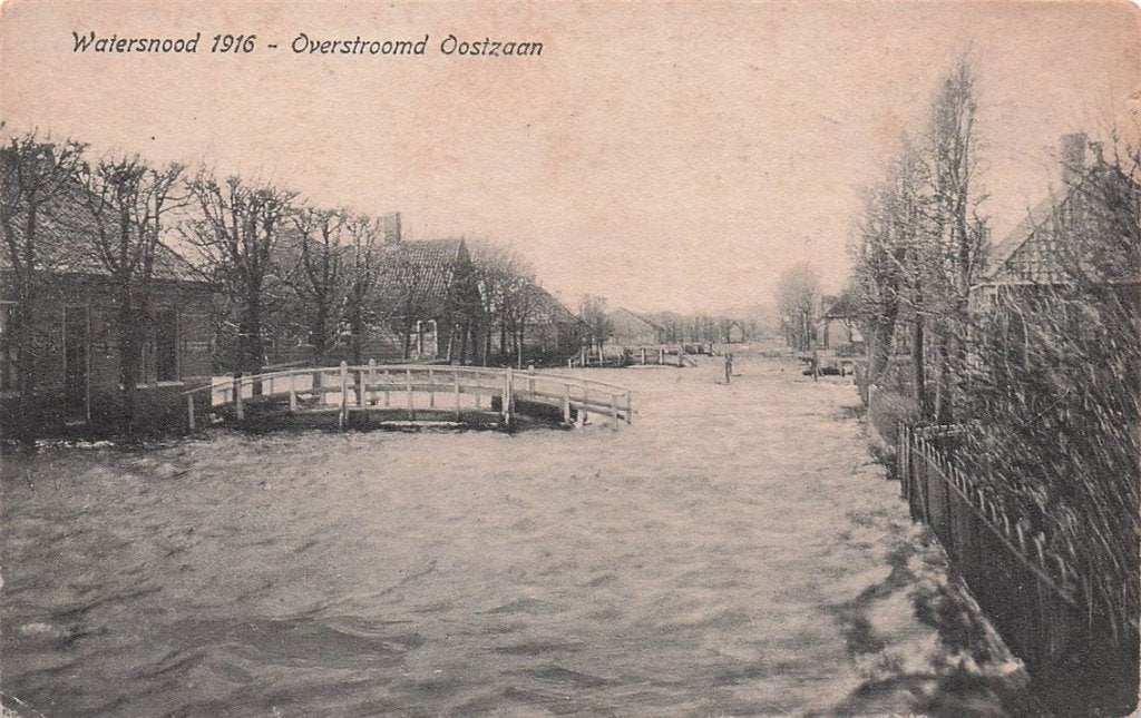 703-434-021 Watersnood 1916 Overstroomd Oostzaan, Verzenden, Voor 1920, Noord-Holland