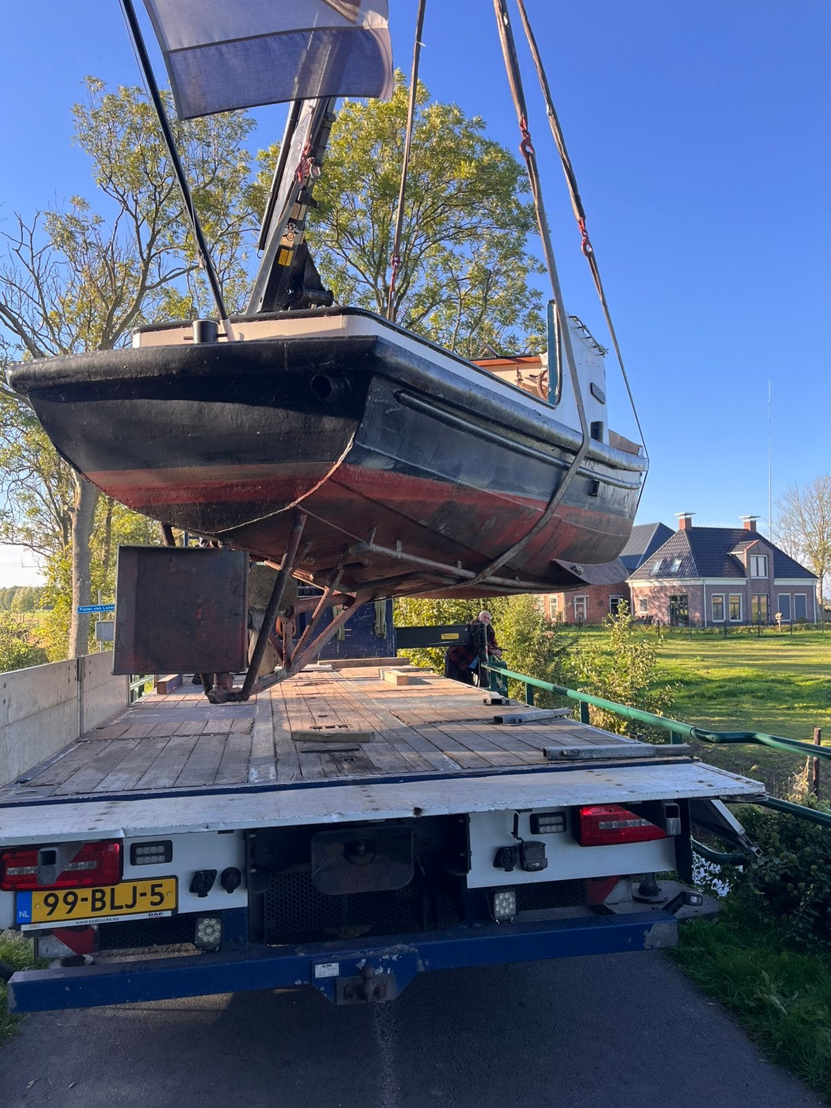 Sleepbootje, opduwer, vlet, Gebruikt, Binnenboordmotor, Diesel, Biminitop