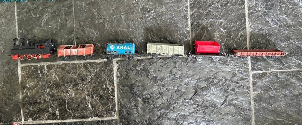 Märklin treinset met wagonnetjes, Hobby en Vrije tijd, Modeltreinen | H0, Gebruikt, Rails, Wisselstroom, Märklin, Analoog, Ophalen