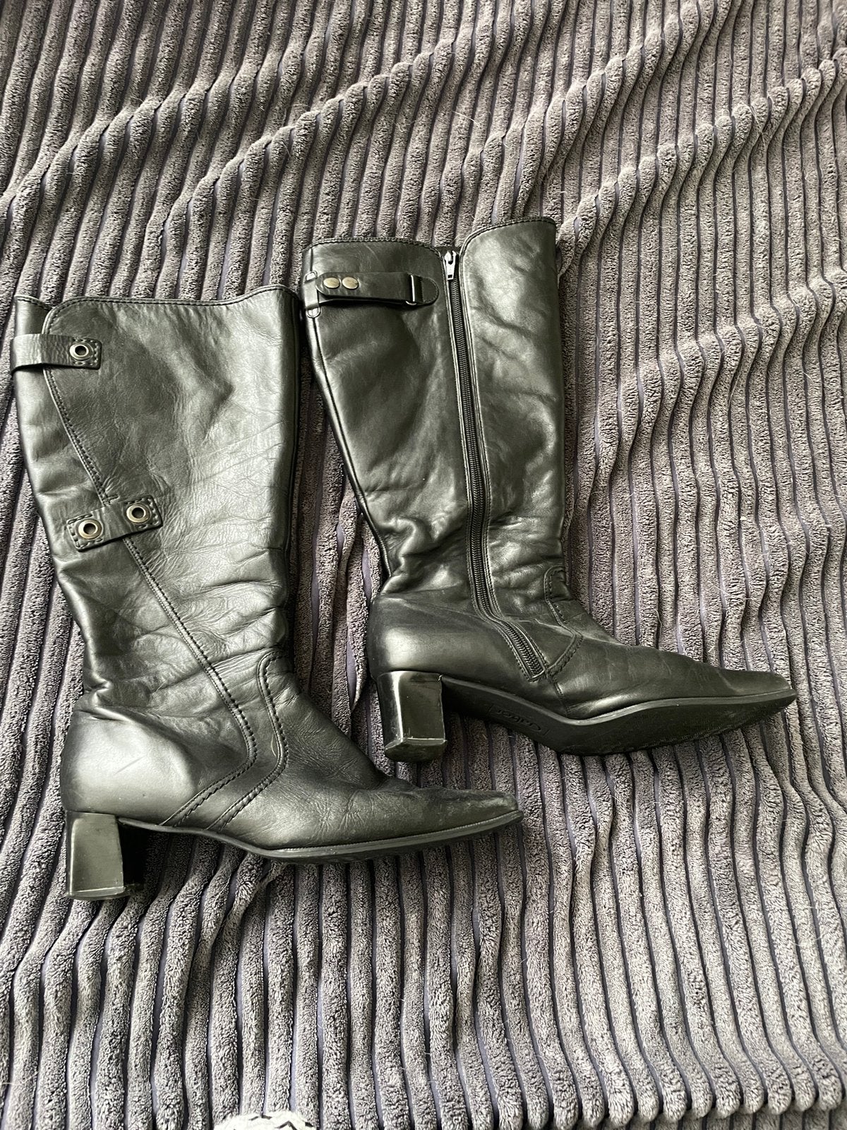 Nette zwarte leren laarzen van gabor maat 41, Kleding | Dames, Hoge laarzen, Zwart, Ophalen of Verzenden, Gedragen