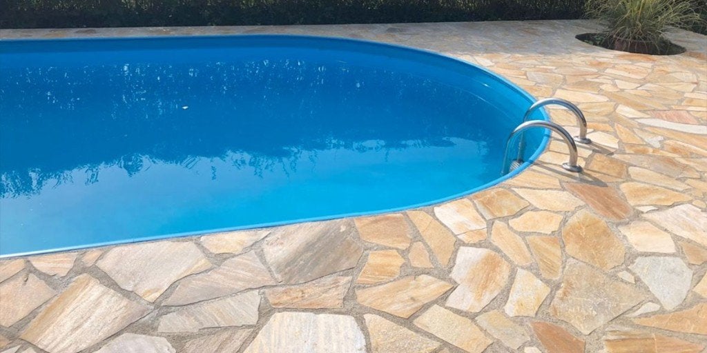 mediterraans zwembadterras flagstones Brasil Yellow, Ophalen of Verzenden, Nieuw, Natuursteen, Terrastegels