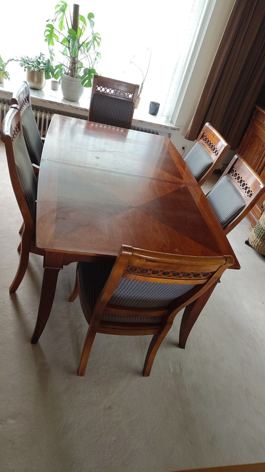 Lexington retro antiek houten eettafel, Ophalen, Gebruikt, 100 tot 150 cm, Vijf personen of meer