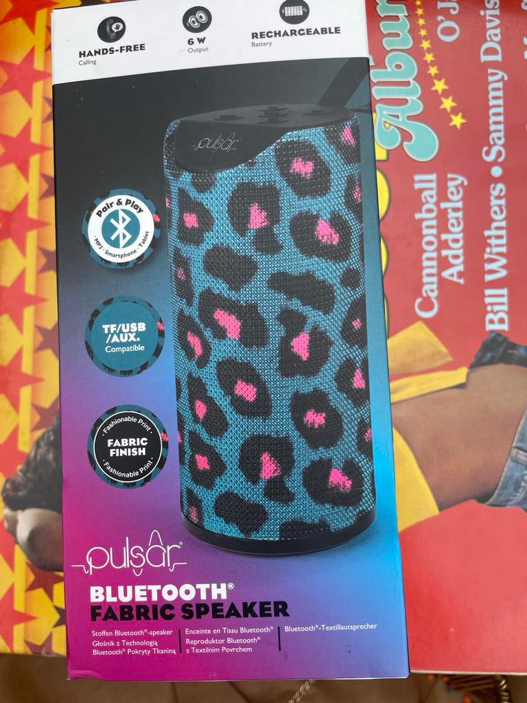 Pulsar Bluetooth Fabric Speaker - Luipaardprint, Overige merken, Overige typen, Nieuw, Ophalen of Verzenden