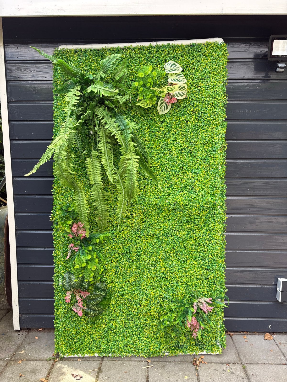 Kunstplantenwand met diverse planten en bloemen, Ophalen, Binnen, Groen, Kunstplant