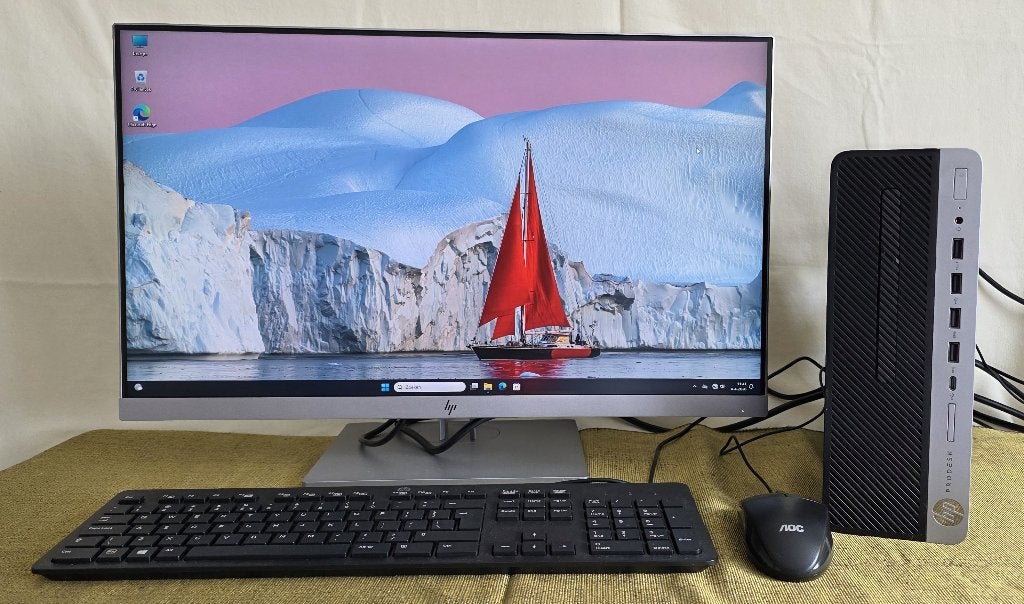 Compacte Krachtige HP 600 G3 PC i5 LCD 24 inch W11 Grote SSD, Met monitor, Refurbished, Ophalen of Verzenden, SSD