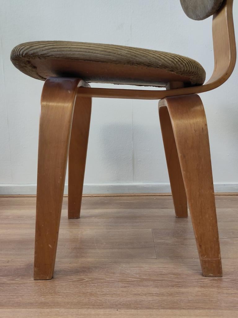 1x vintage Pastoe eetkamerstoel SB02 houten stoel stof, Ophalen, Gebruikt, ., .