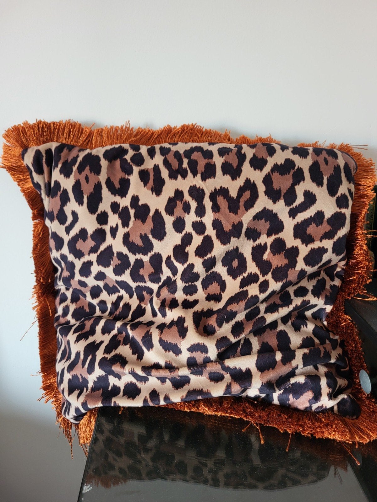 Nieuw Leopardprint Sierkussen met Franjes Petty Brard zara🍃, Overige merken, Meerkleurig, Met print, Nieuw