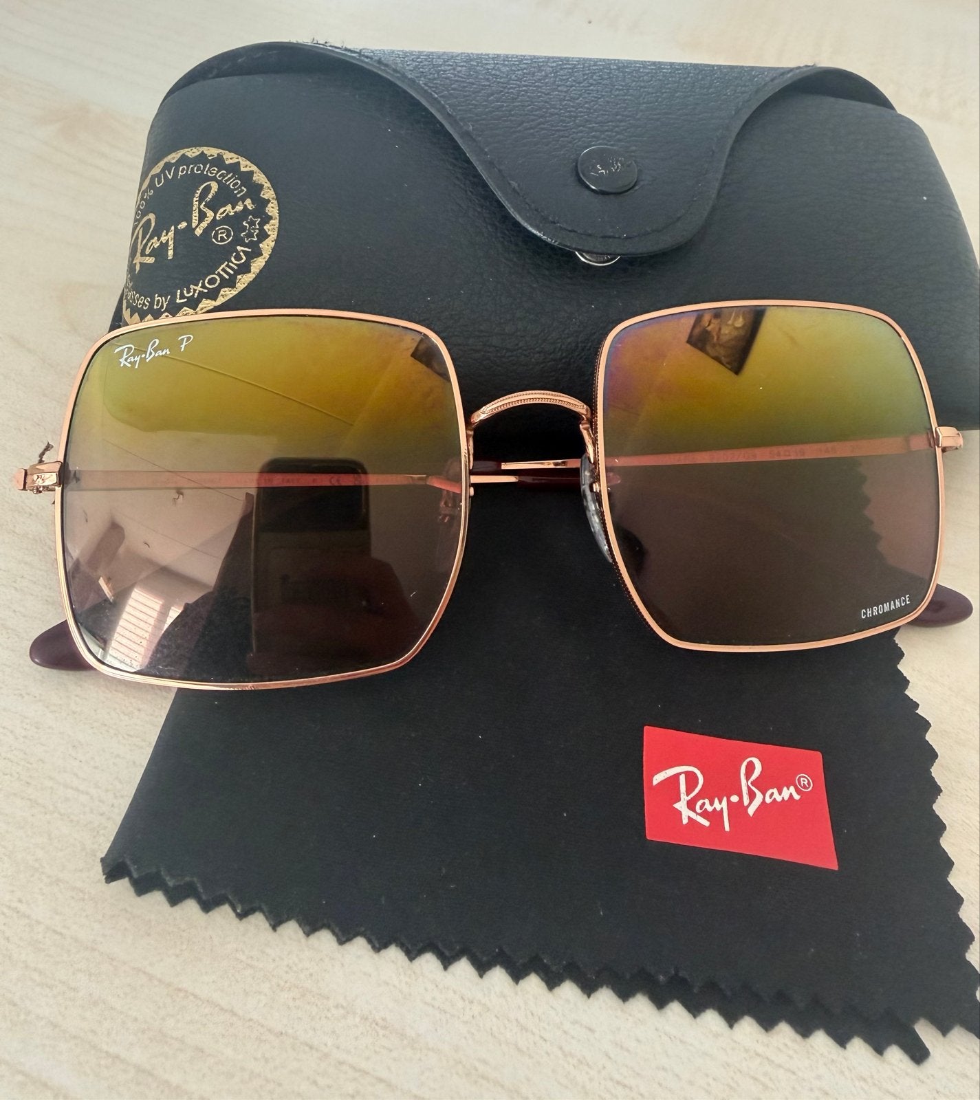 Ray-Ban 1971 Zonnebril - Vierkant Montuur, Zonnebril, Bruin, Ophalen of Verzenden, Zo goed als nieuw