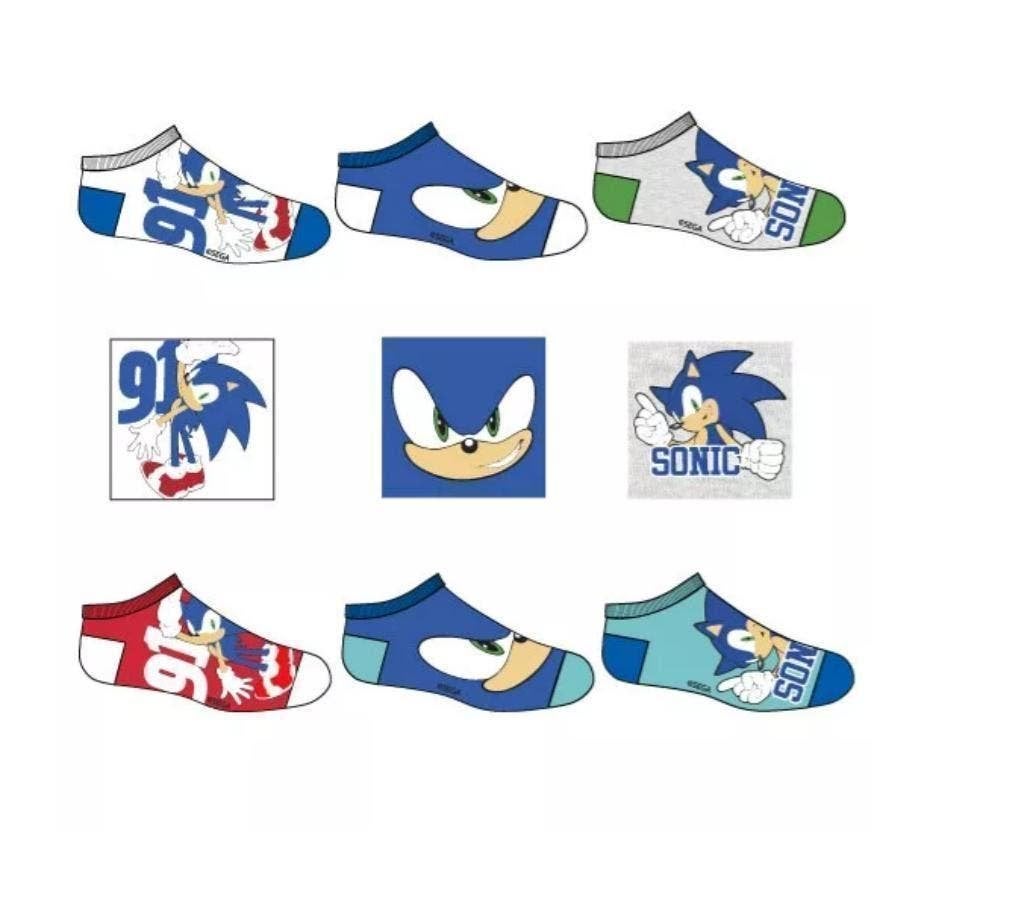 3 paar Sonic Sneakersokken - Maat 23/26 - 27/30 - 31/34, Kinderen en Baby's, Kinderkleding | Schoenen en Sokken, Nieuw, Ophalen of Verzenden